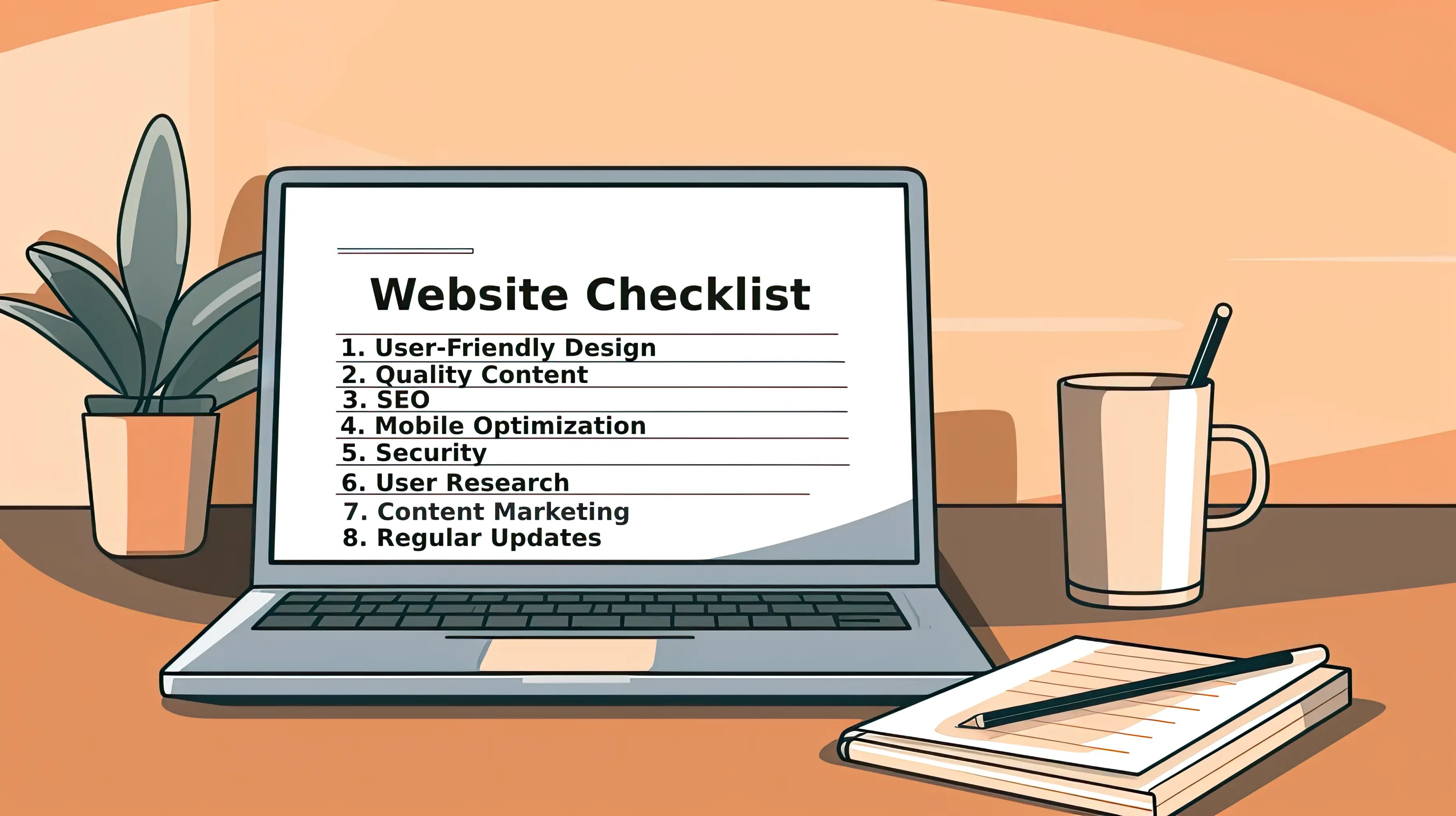 Website Checklist Laptop Computer